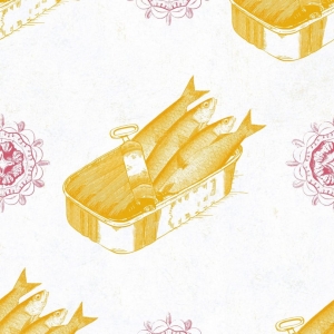 Tapeta MINDTHEGAP Sardines yellow WP20010