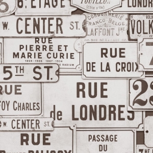 Tapeta MINDTHEGAP Eclectic Brown Street Signs WP20034