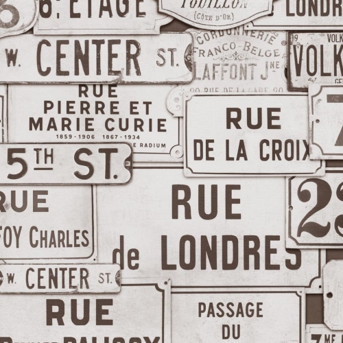 MINDTHEGAP Eclectic Brown Street Signs WP20034