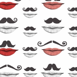 Tapeta MINDTHEGAP Illusion Moustache and Lips WP20084