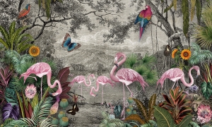 Grafika NEWWALLS Flamingos