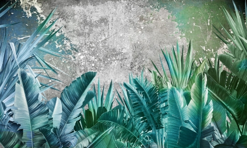 Tropikalne-liście-na-tle-surowego-betonowego-muru-w-tapecie-Wonderwall-Adenia.jpg