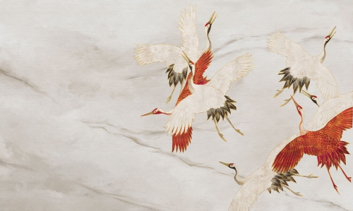 Grafika Wall Art Creamy tsuru