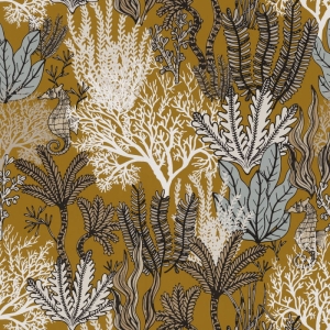 Tapeta dekoracyjna Casamance Orphee Posidonie Moutarde 74700304