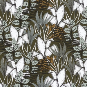 Tapeta dekoracyjna Casamance Orphee Tigris Kaki 74731734