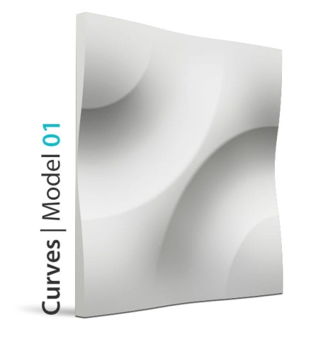 Loft Design Panel gipsowy Model 01 CURVES 60x60 cm