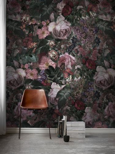Mural Borastapeter Dark Floral 9419W pokój.jpg