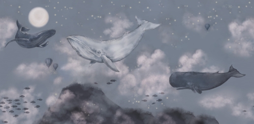 Mural Borastapeter Whales in the sky 9457W wzor duzy.jpg
