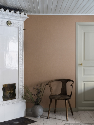 Boras Tapeter Linen Terracotta Linen 4324 kominek.jpg
