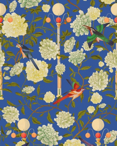 Tapeta MINDTHEGAP Chinese Garden THE GARDEN OF IMMORTALITY Lapis Blue WP20589