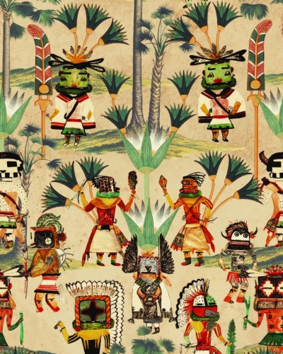 Tapeta MINDTHEGAP THE CURATOR'S CABINET HOPI SPIRIT Taupe WP20648
