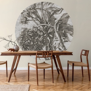 Wall Art Dots Grey Flower