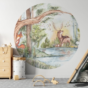 Wall Art Dots Deer Friends