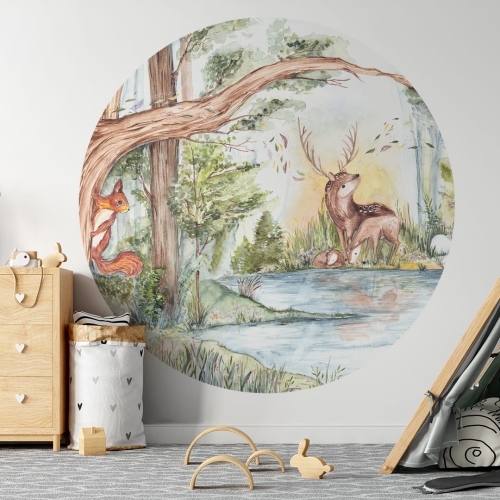 Wall Art Dots Deer Friends