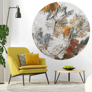 Wall Art Dots Grey Classic Flower