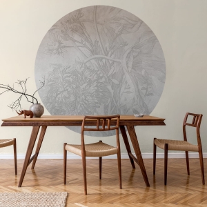 Wall Art Dots Grey Ombre Flower