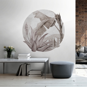 Tapeta w kole Wall Art Rainforest Beige