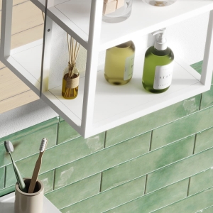 STELAŻ WISZĄCY ELITA 40/80 WHITE MATT Z PÓŁKAMI SZKLANYMI