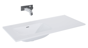 UMYWALKA ELITA SKAPPA 100 BEZ OTWORU LEWA (60+40), CERAMICZNA WHITE