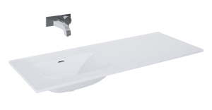 UMYWALKA ELITA SKAPPA 120 BEZ OTWORU LEWA (60+60), CERAMICZNA WHITE
