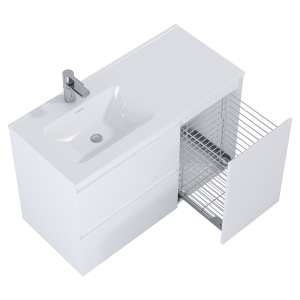 SZAFKA ELITA SPLIT 120 (80 2S L + KOSZ CARGO P) WHITE MATT