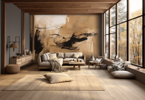 Grafika Reve Imagination Beige et noir IB100