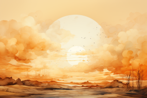 Grafika Reve Montagne et Ciel Soleil MS100