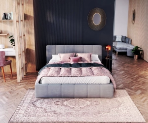 Łóżko tapicerowane FLORIDA- TRINITY (SZARY) - 160 x 200