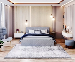 Łóżko tapicerowane CARO- TRINITY (SZARY) - 120 x 200