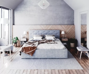 Łóżko tapicerowane MIRAGE - TRINITY (SZARY) - 120 x 200