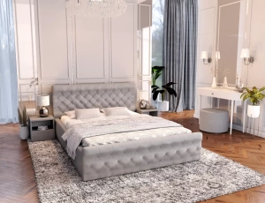 Łóżko tapicerowane CHICAGO- TRINITY (SZARY) - 120 x 200