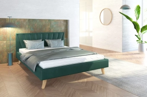 Łóżko tapicerowane - HEAVEN TRINITY (BUTELKOWA ZIELEŃ) - 160 x 200