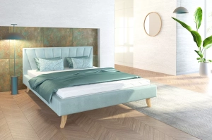 Łóżko tapicerowane - HEAVEN TRINITY (MIĘTOWY) - 140 x 200
