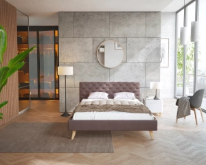 Łóżko tapicerowane KALIFORNIA- TRINITY (BRĄZ) - 180 x 200