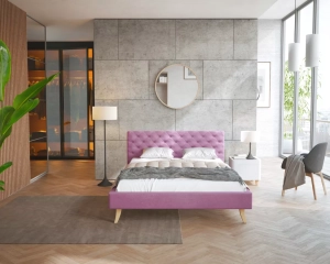 Łóżko tapicerowane KALIFORNIA- TRINITY (fioletowy) - 160 x 200