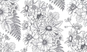 Grafika Metalic Art Linearne Kwiaty AW2023002-FLO
