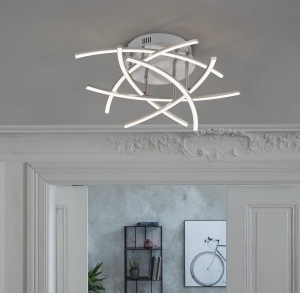Lampa Sufitowa Cross TW Fischer&Honsel LED 6x4W w kolorze niklu metal