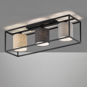 Lampa Sufitowa Isko Fischer&Honsel E14 3x25W piaskowo-czarny metal