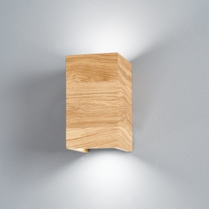 Lampa ścienna Shine-wood Fischer&Honsel GU10 2x4W dąb naturalny olejowany drewno