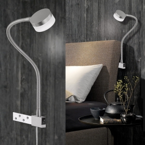 Lampka Flex Do Czytania Przy Łóżku Lug Fischer&Honsel LED 1x5W w kolorze niklu metal