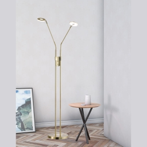 Lampa Podłogowa Dent Fischer&Honsel LED 2x6W w kolorze mosiądzu metal
