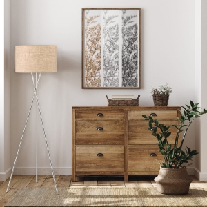 Lampa Podłogowa Wotan Fischer&Honsel E27 3x40W w kolorze niklu metal