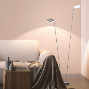 Lampa Podłogowa Dent Fischer&Honsel LED 2x7,5W w kolorze niklu metal
