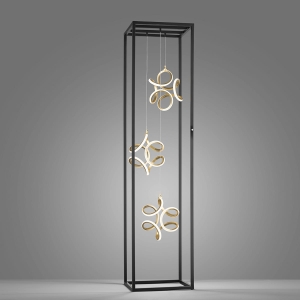 Lampa Podłogowa Gesa Fischer&Honsel LED 3x14W czarny metal