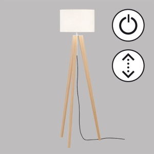 Lampa Podłogowa SHINE-WOOD Fischer&Honsel E27 3x40W w kolorze niklu metal