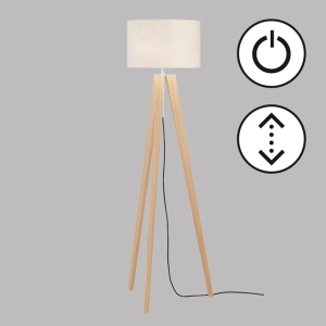 Lampa Podłogowa SHINE-WOOD Fischer&Honsel E27 3x40W w kolorze niklu metal