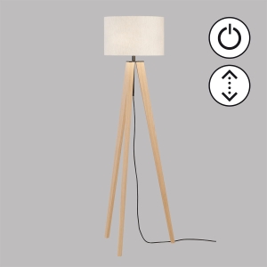 Lampa Podłogowa SHINE-WOOD Fischer&Honsel E27 3x40W piaskowo-czarny metal