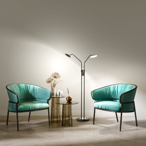 Lampa Podłogowa Tallri Fischer&Honsel LED 2x7,5W piaskowo-czarny metal