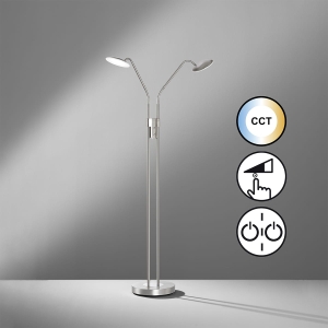 Lampa Podłogowa Tallri Fischer&Honsel LED 2x7,5W w kolorze niklu metal