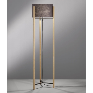 Lampa Podłogowa SHINE-WOOD Fischer&Honsel E27 3x40W piaskowo-czarny metal